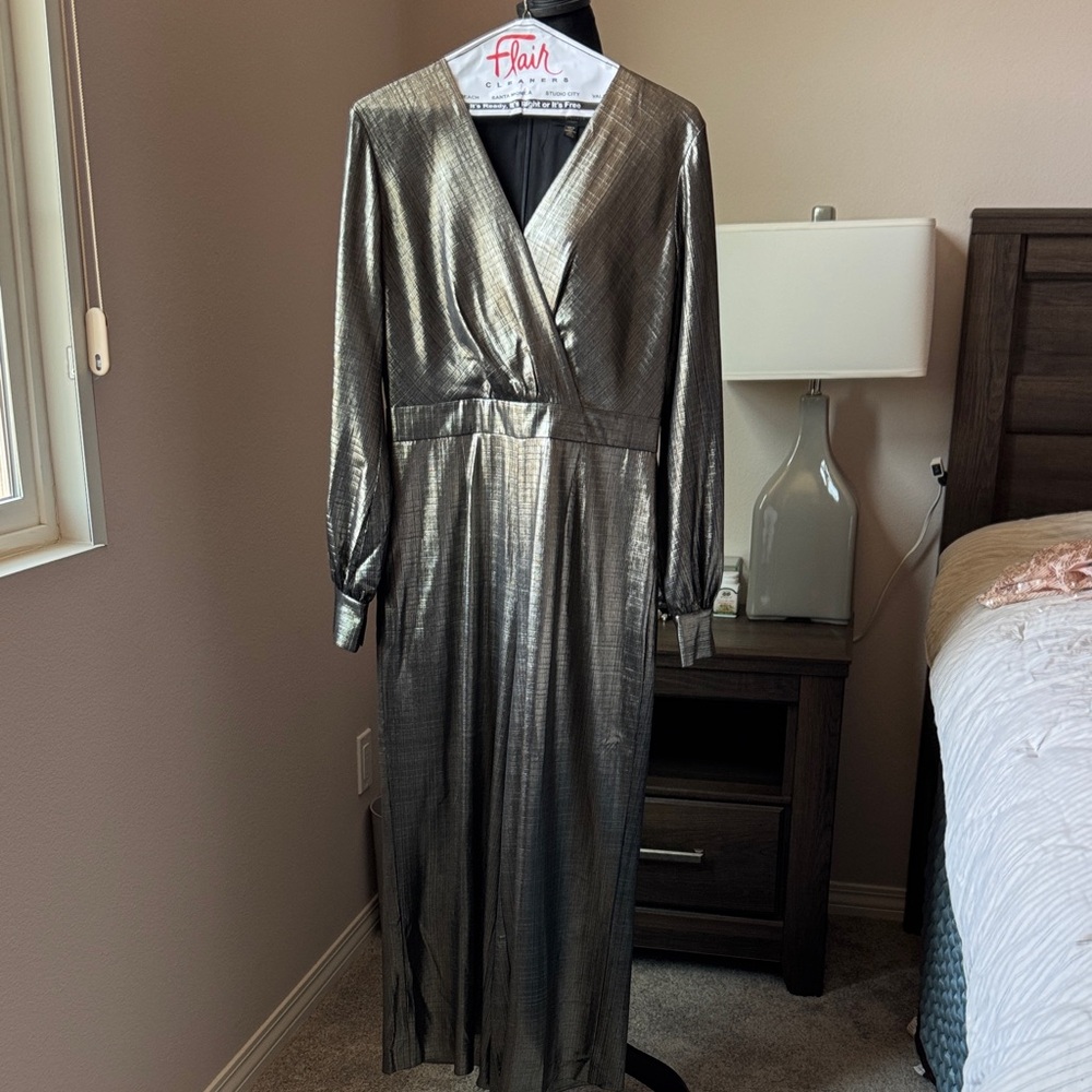 Ted Baker Shimmering/Metallic Silver Jumpsuit